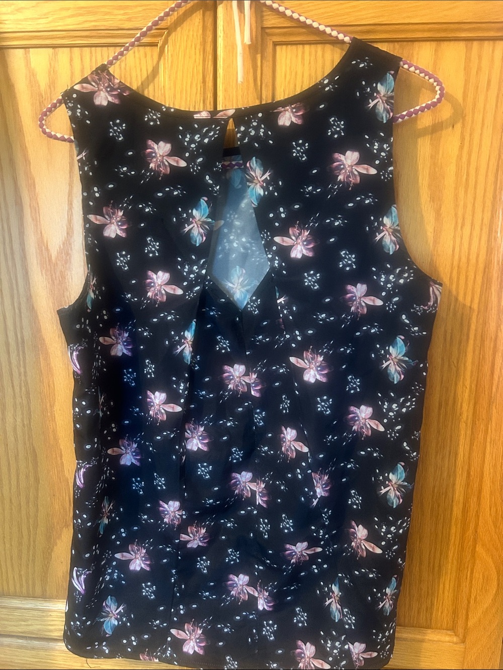 Schwinn Black Floral Sleeveless Camisole with Pink & Blue Flowers - Picture 2 of 3
